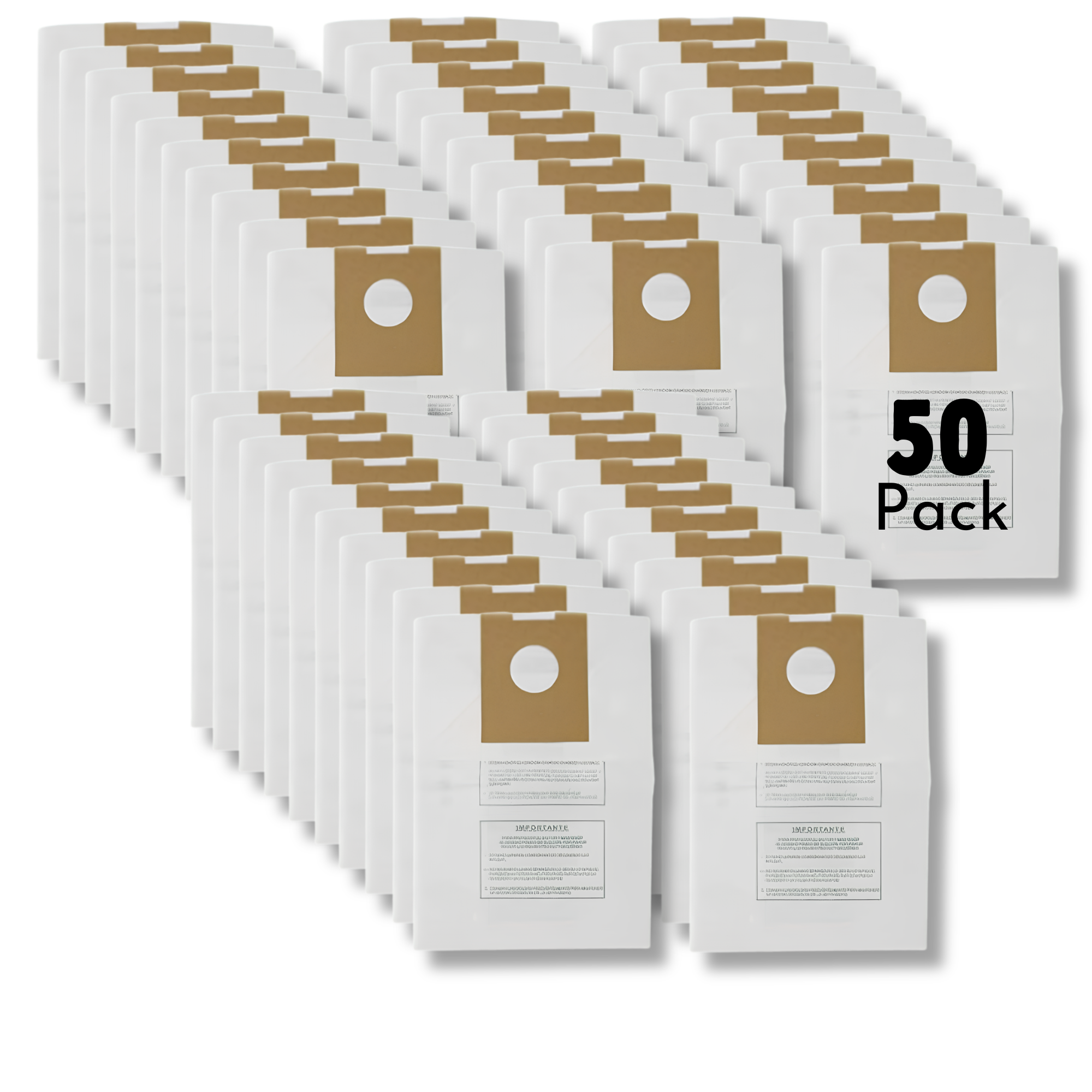 The Better Bundle 50-Pack Replacement Vacuum Cleaner Bags for Hoover Style M - VacBagsUSA